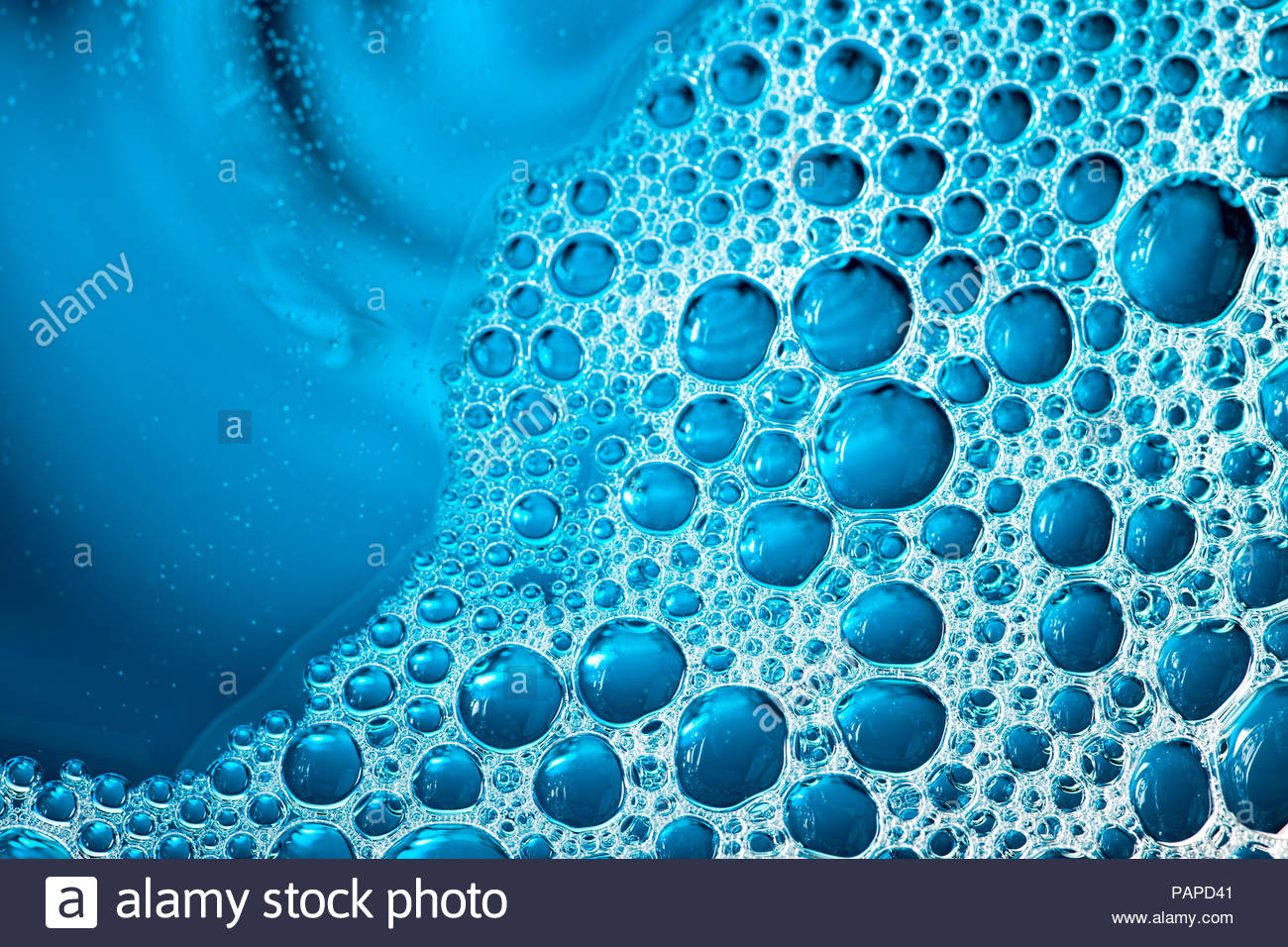 Blue Bubbles Selective Focus Aesthetic Liquid Background Image