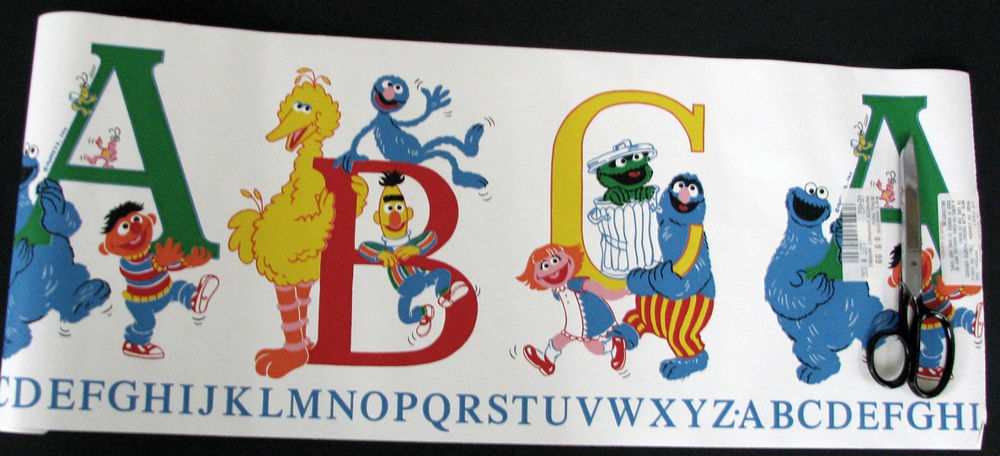 Sesame Street Wallpaper Border Prepasted 15 ft x 10 3 8 ABCs Alphabet
