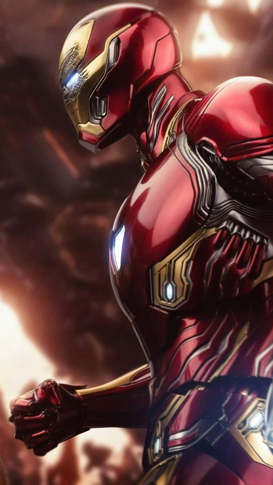 Iron Man Mark Fighting Thanos iPhone Wallpaper