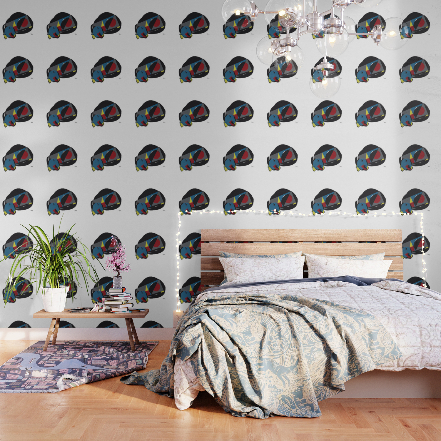 Abstract Sleeping Cat Silkscreen Wallpaper By Migmig Society6
