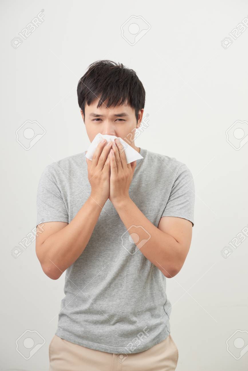 Free download Man Is Sick And Sneezing With White Background Asian ...