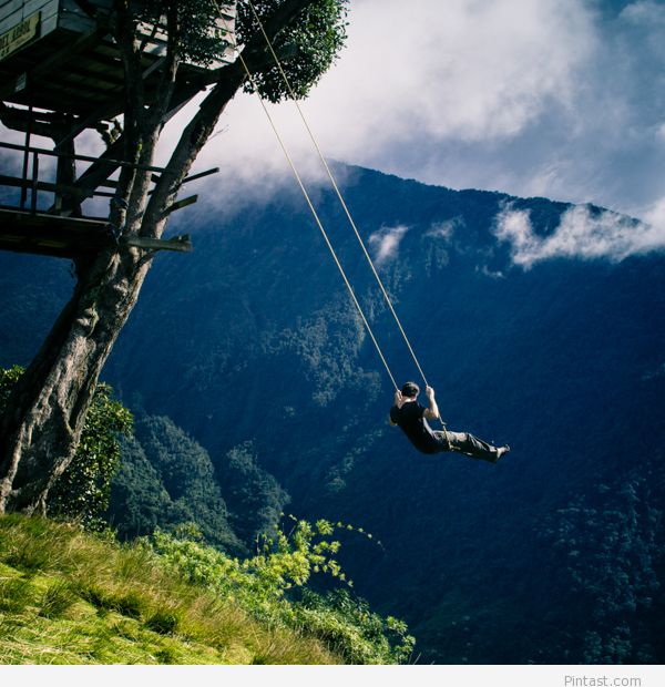 Swing At The End Of World Ecuador Nature Wallpaper