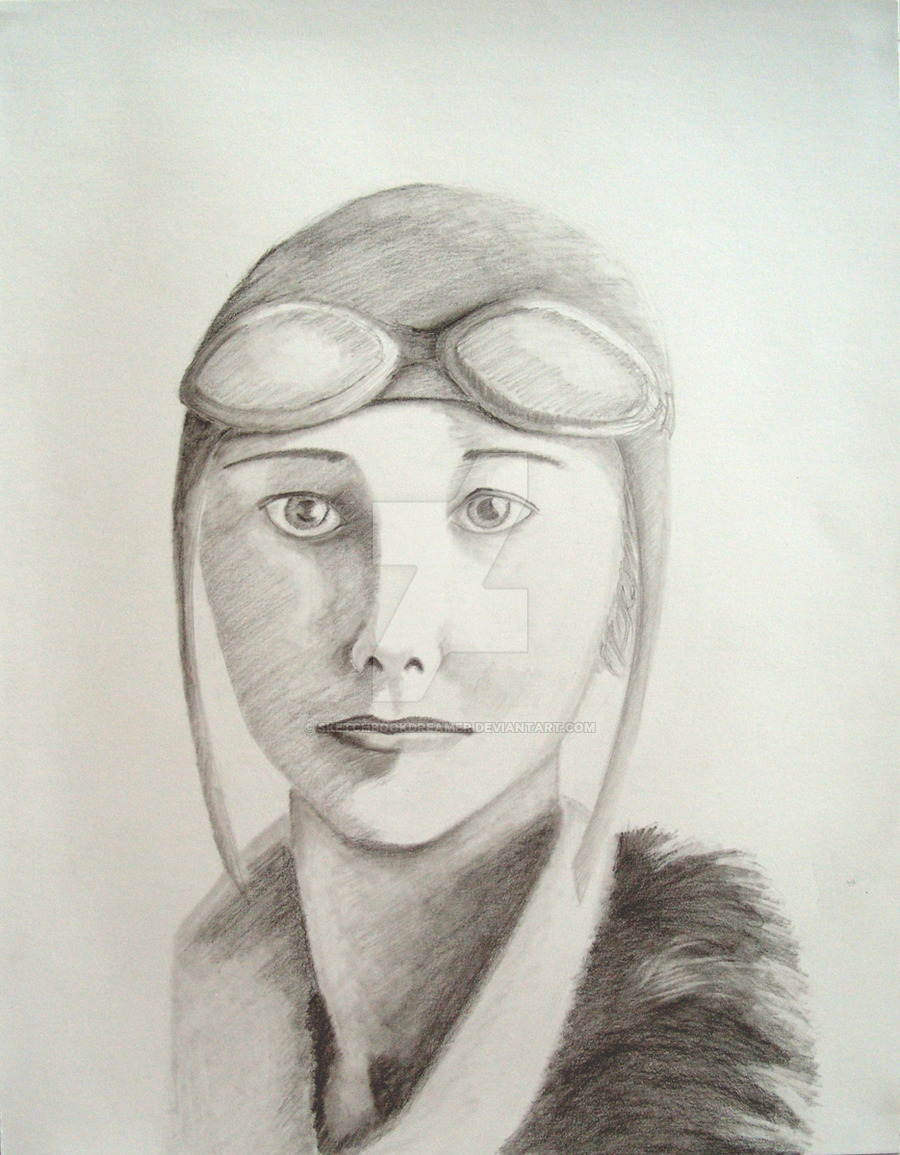 Amelia Earhart By Sketchbookdreamer