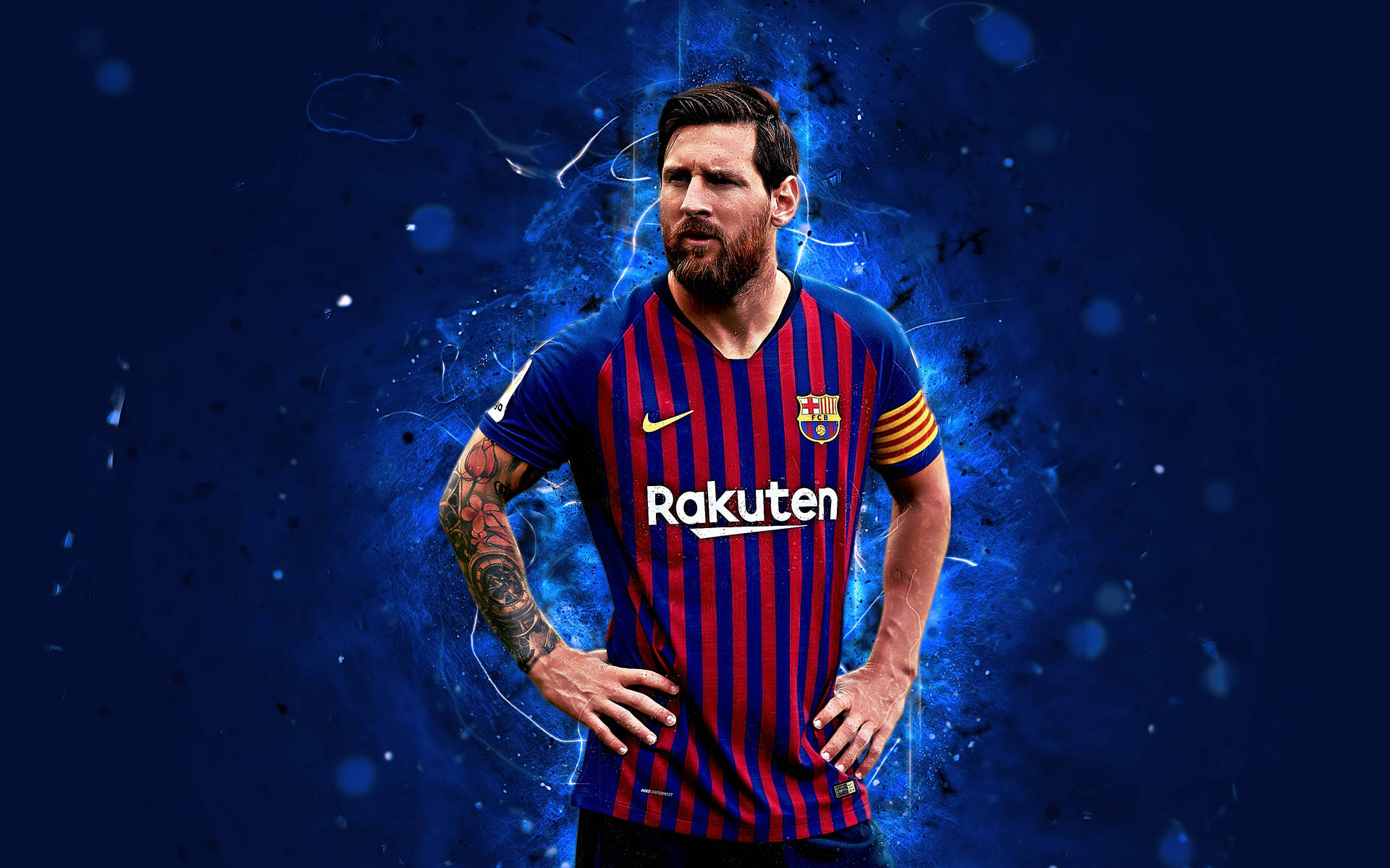 Lionel Messi In Blue Wallpaper
