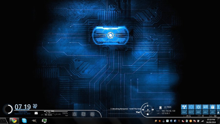 Nd1razor Deviantart Techy Blue Desktop By