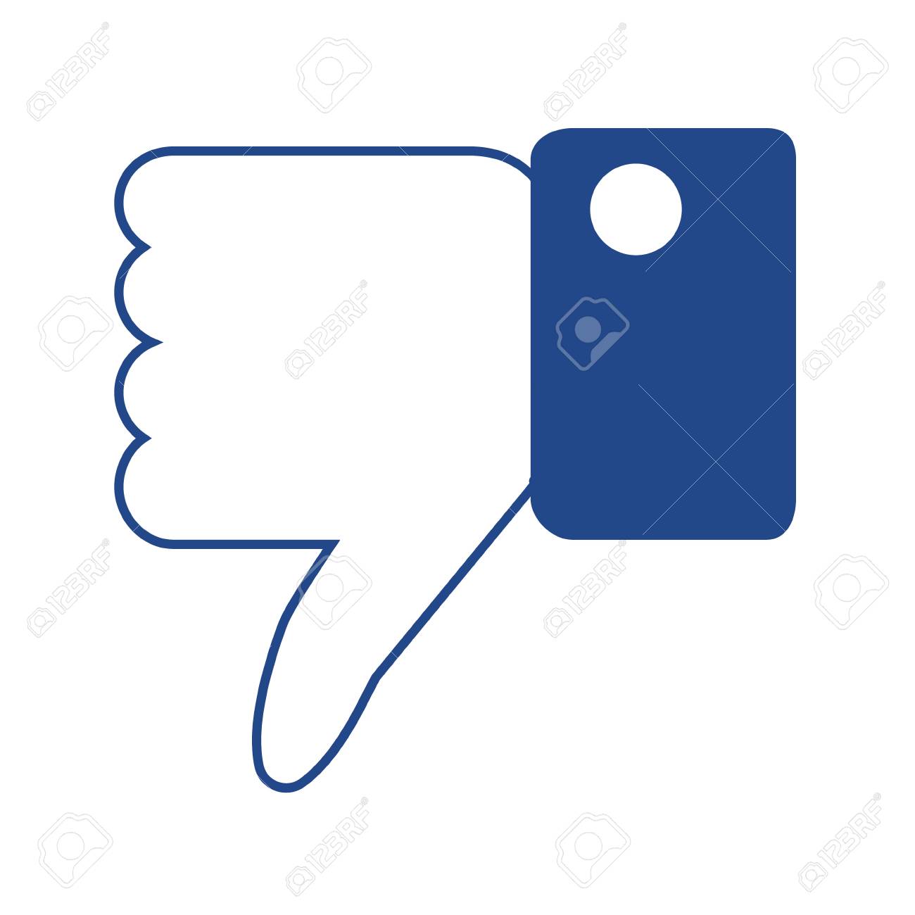 Dislike Icon Blue Line On A White Background Royalty Cliparts