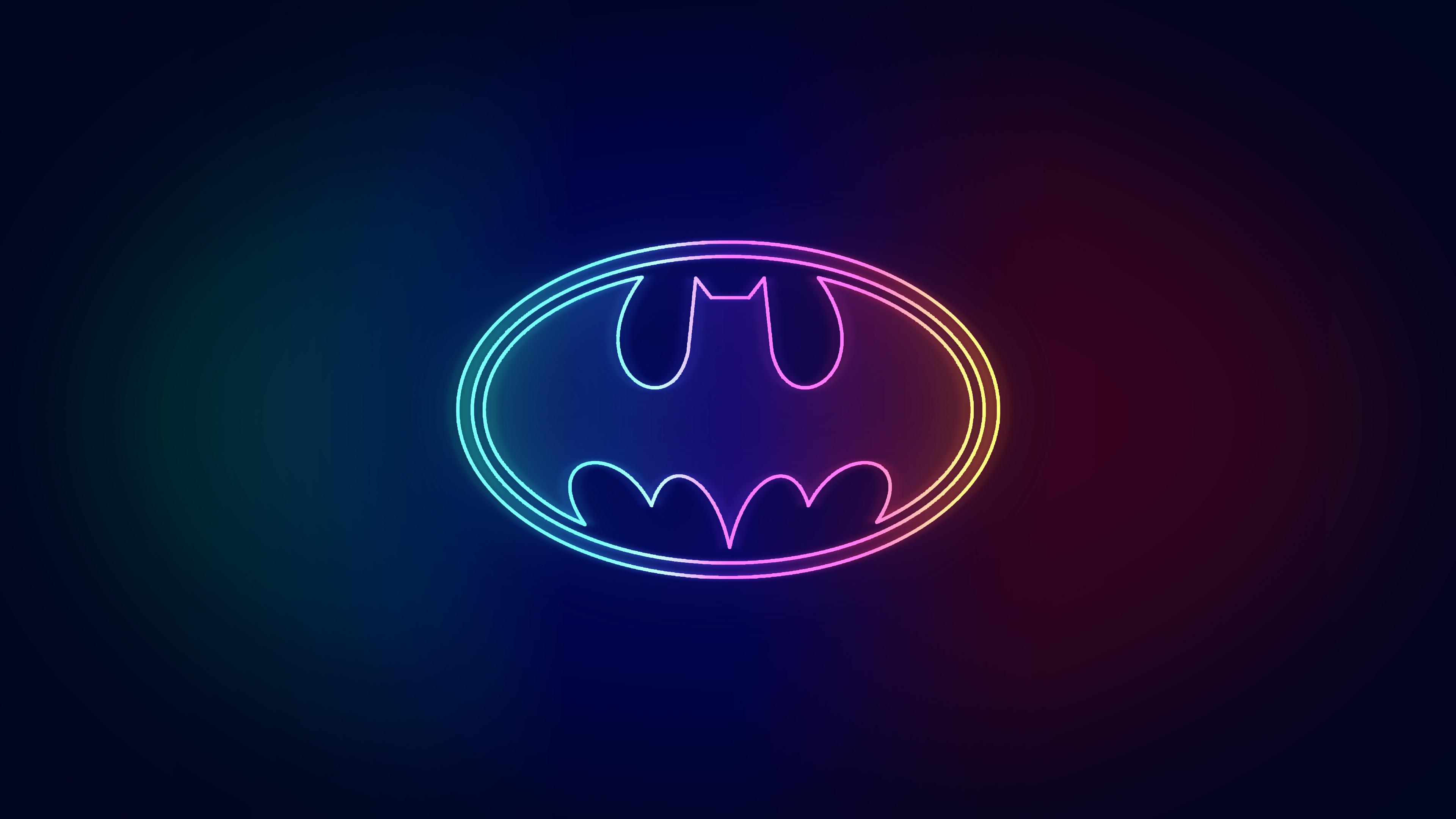 Batman Wallpaper 4K, Neon art, Dark background, 5K