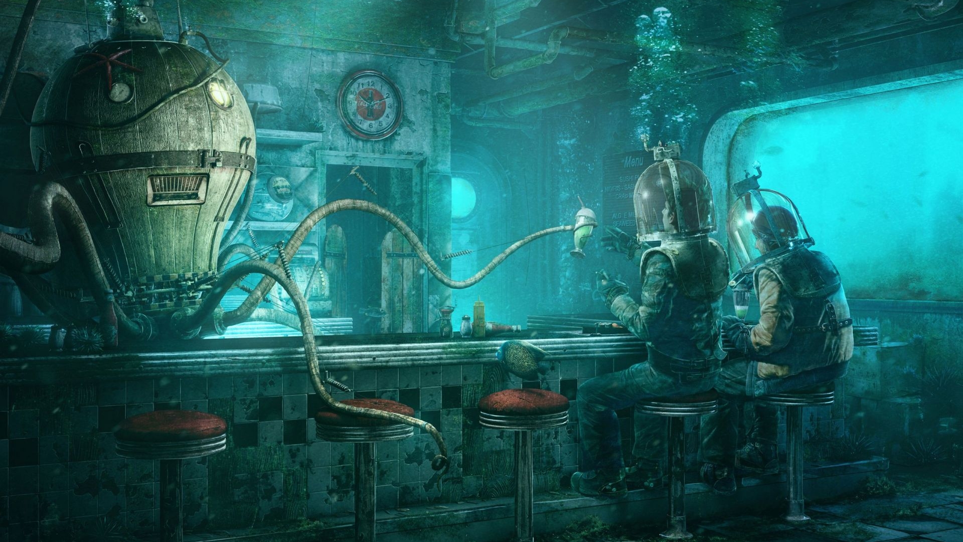 Deep Sea Diner Puter Wallpaper Desktop Background