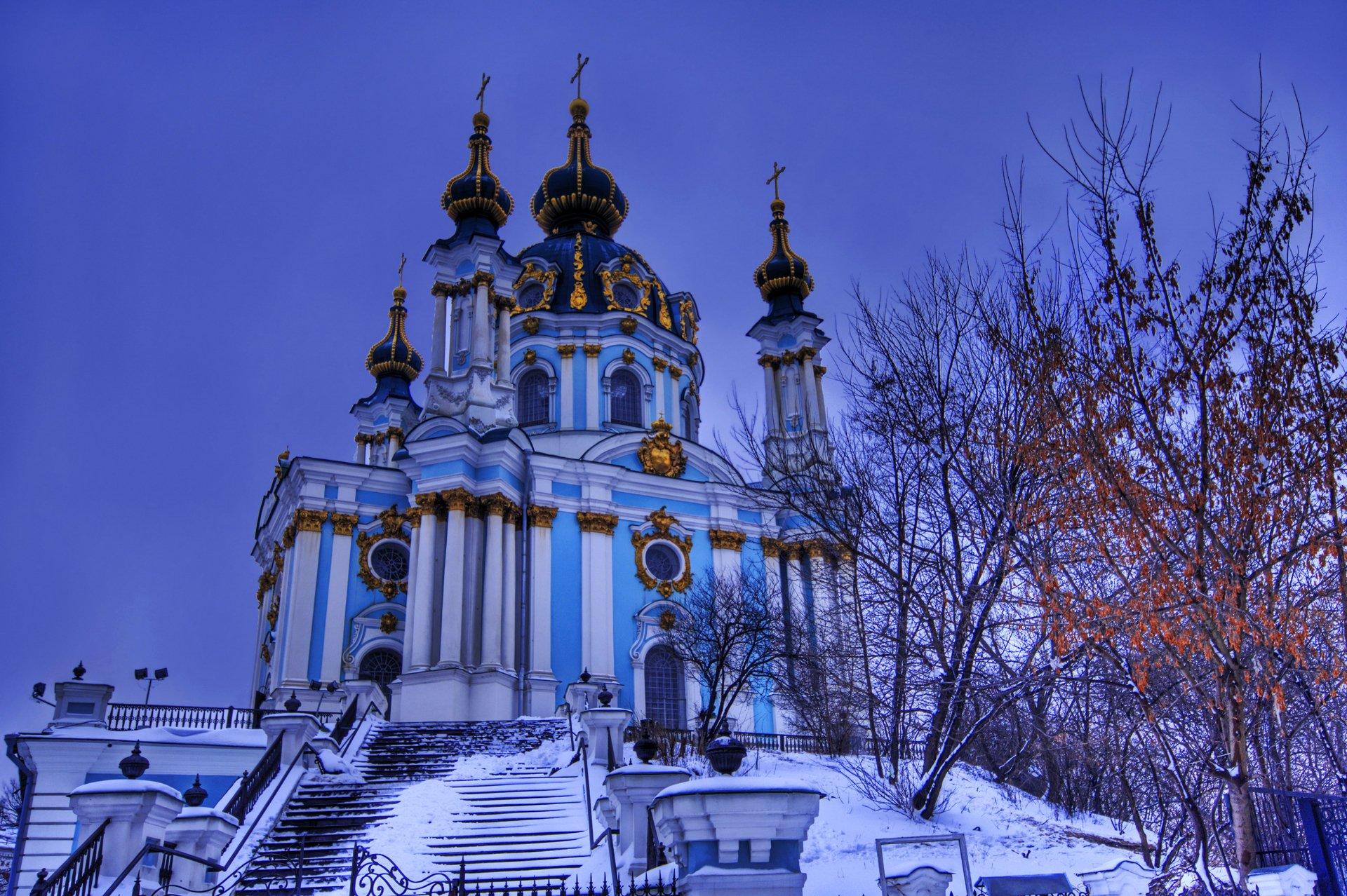 Kiev Ukraine Sky Evening St Andrew S Church