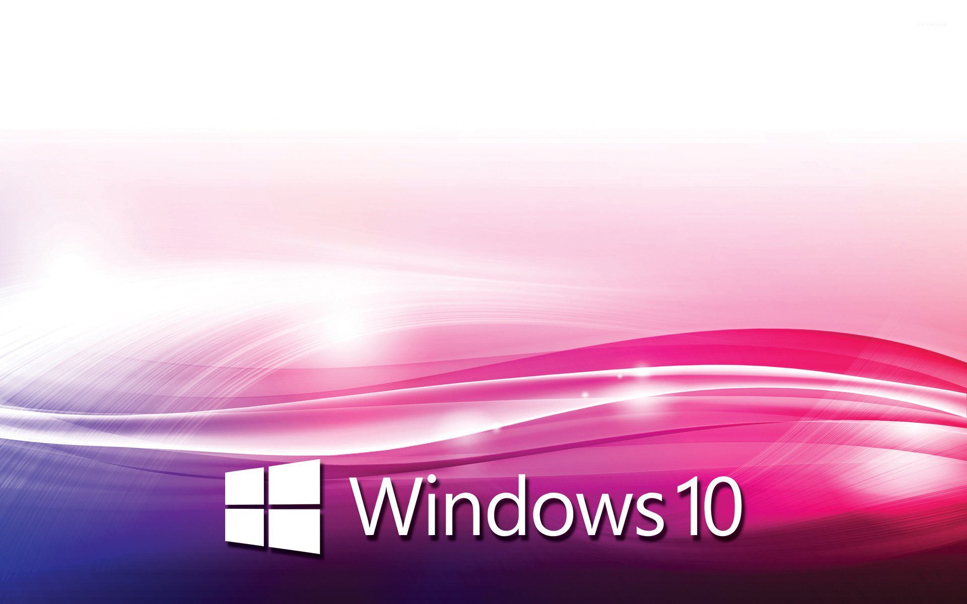 Windows 10 white text logo on purple waves wallpaper   Computer