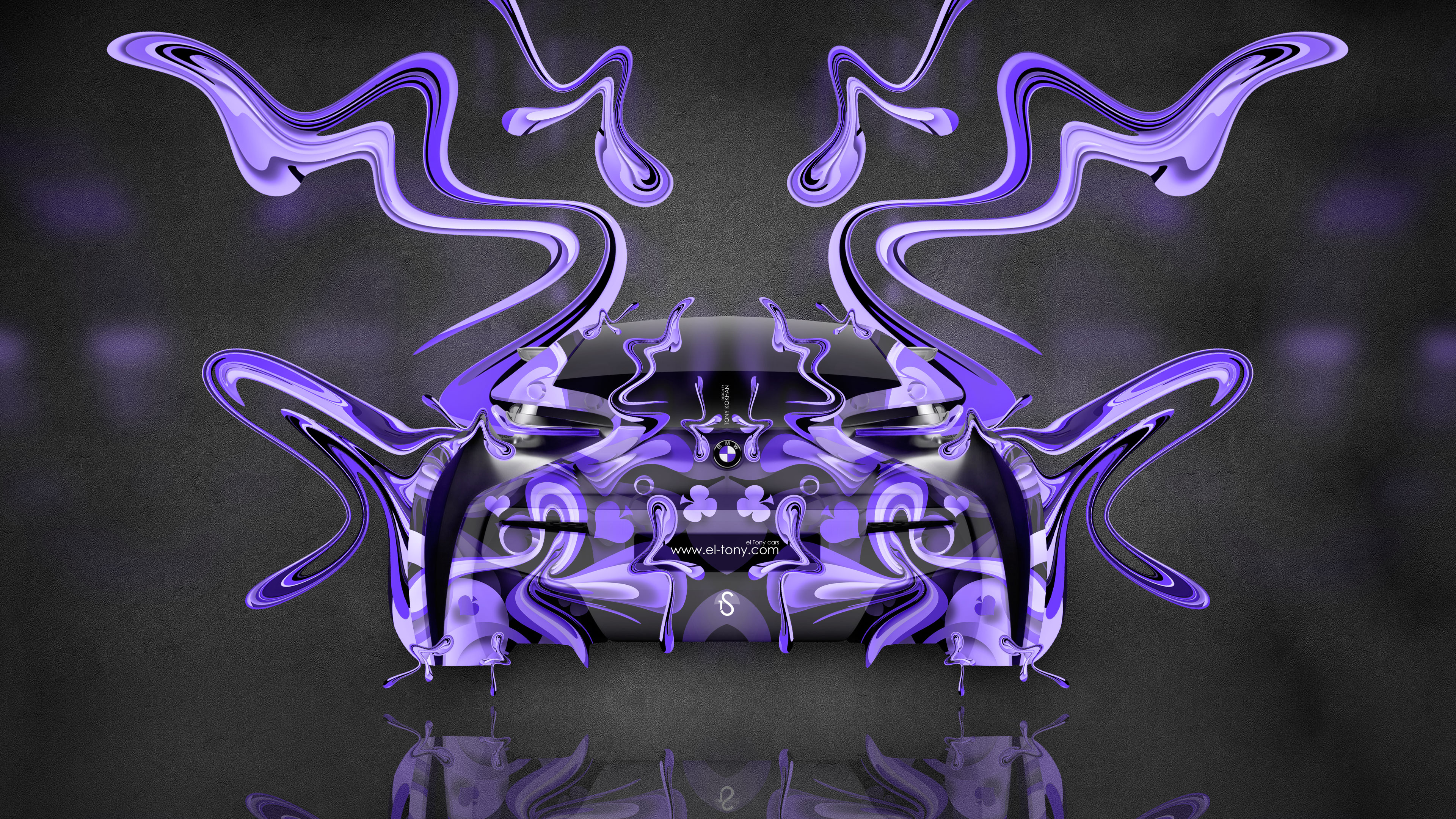 BMW i8 Back Super Plastic Abstract Aerography Fly Car Violet