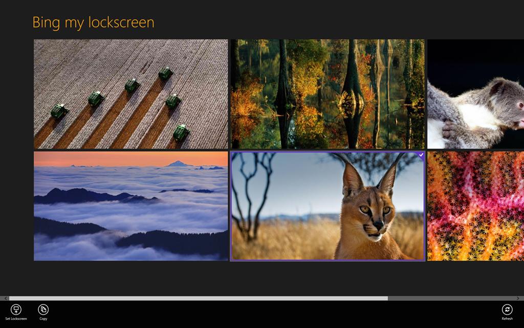 Bing My Lockscreen Allows You To Select From The Eight Most Recent