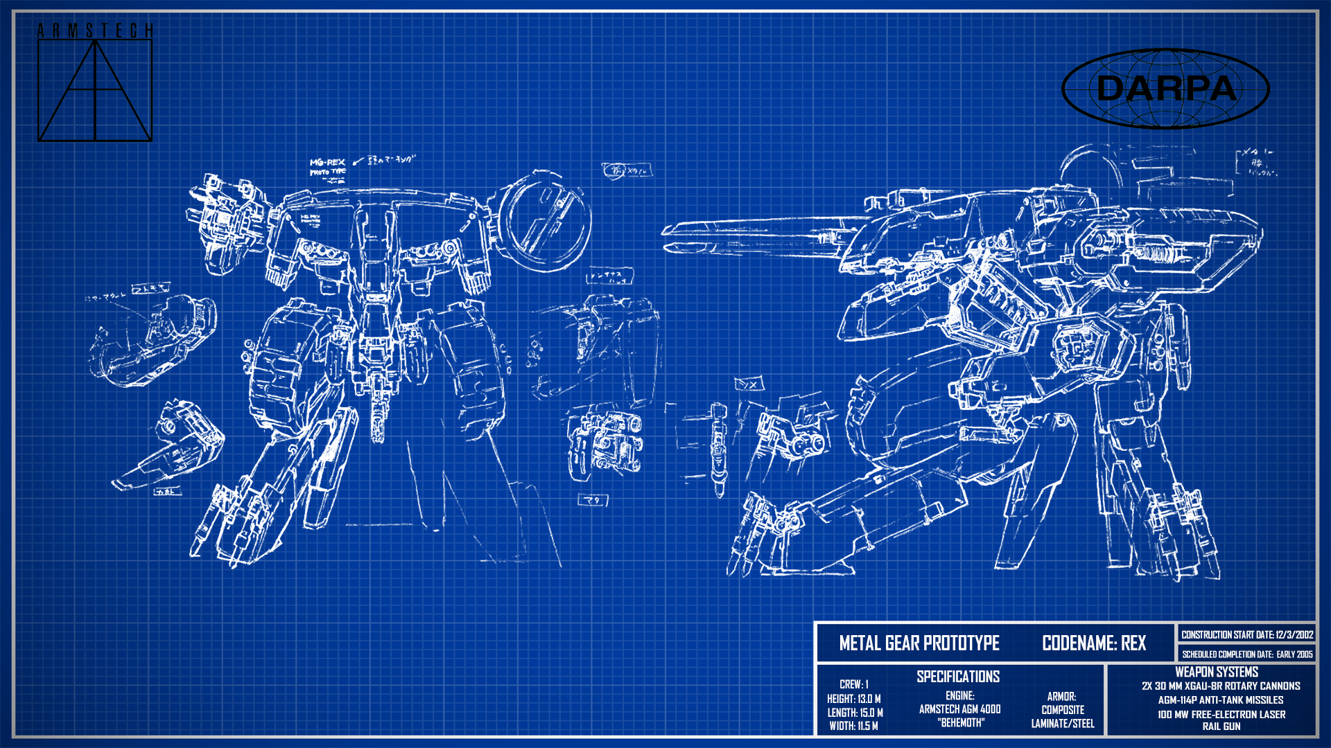 For the Metal Gear Solid fans here I made a MG REX Blueprint