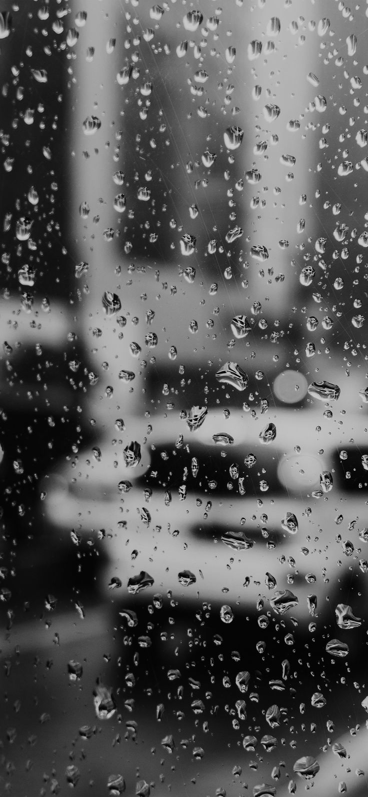 iPhone X Wallpaper Nj02 Rain Window Bokeh Art Car Sad Bw Dark