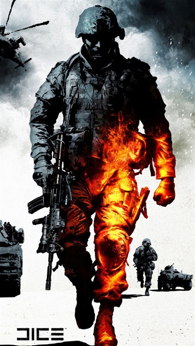 Military Burning Soldier iPhone Wallpaper