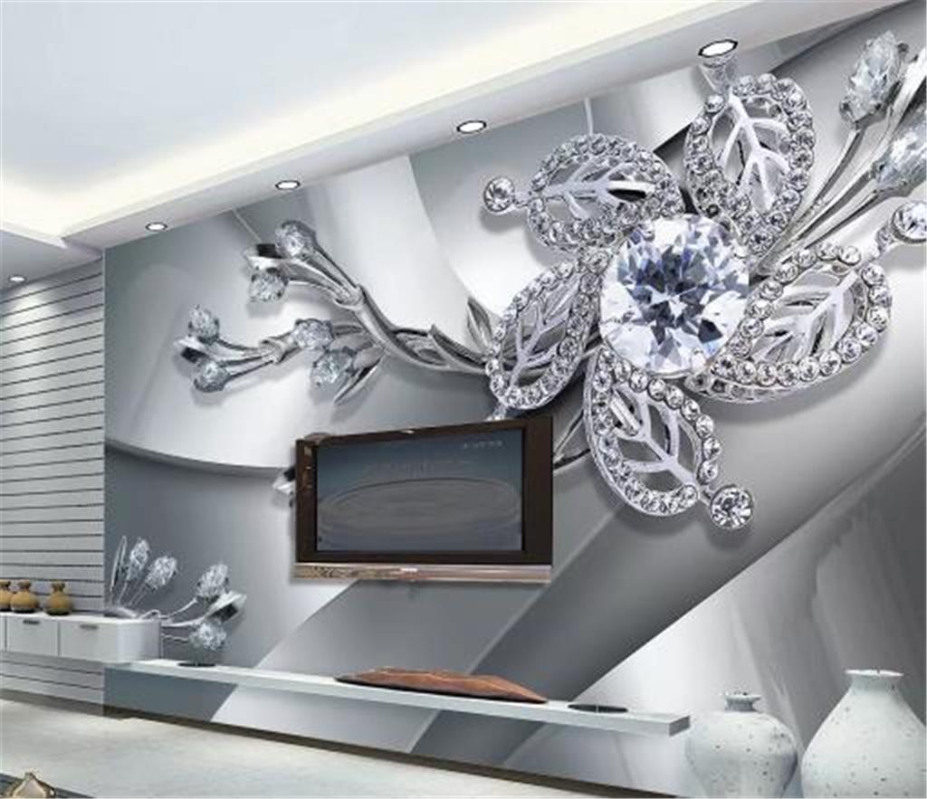 Phone 3d Wallpaper Cool Metal Textured Diamond Jewelry Living