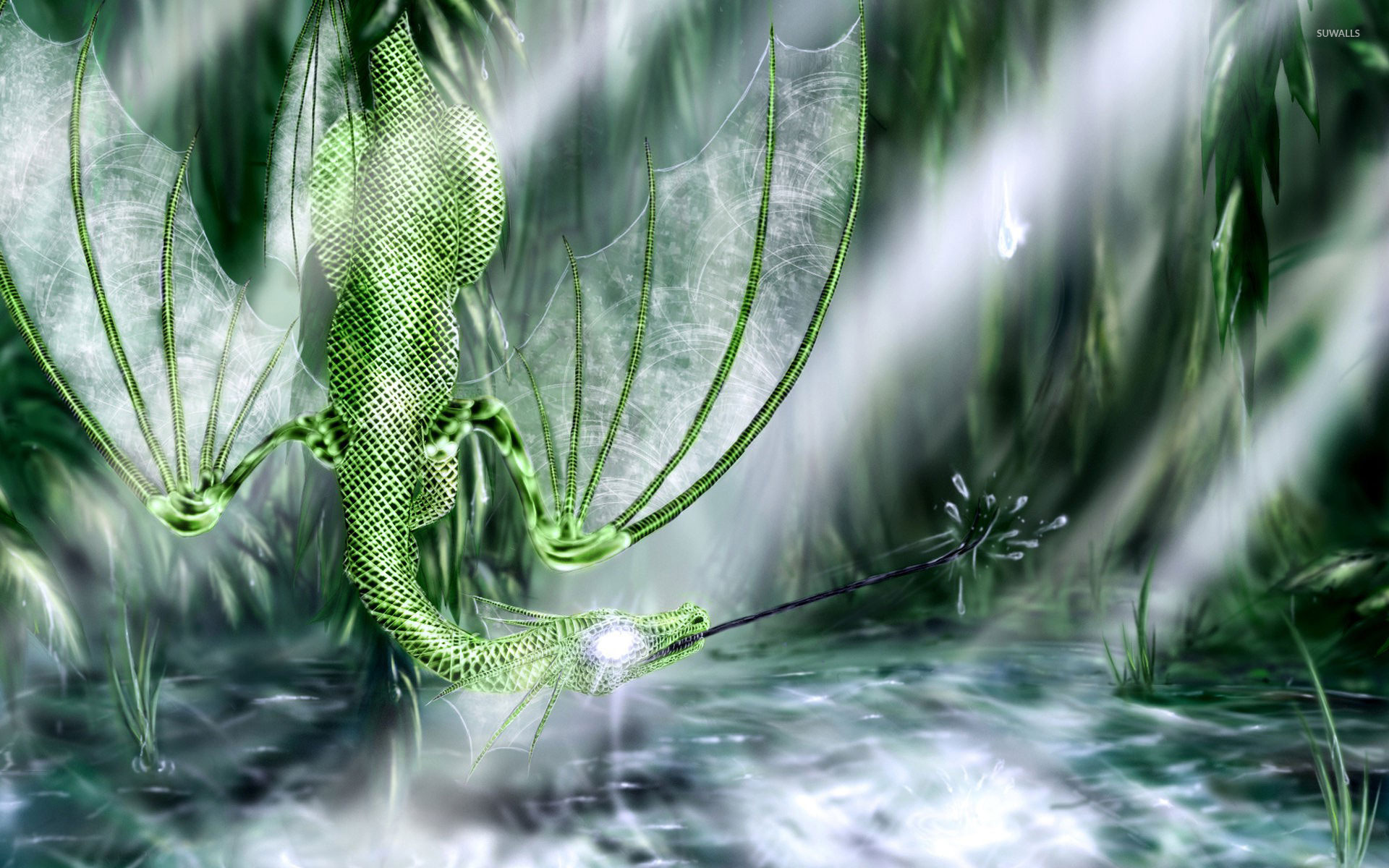 Emerald Dragon Wallpaper Fantasy