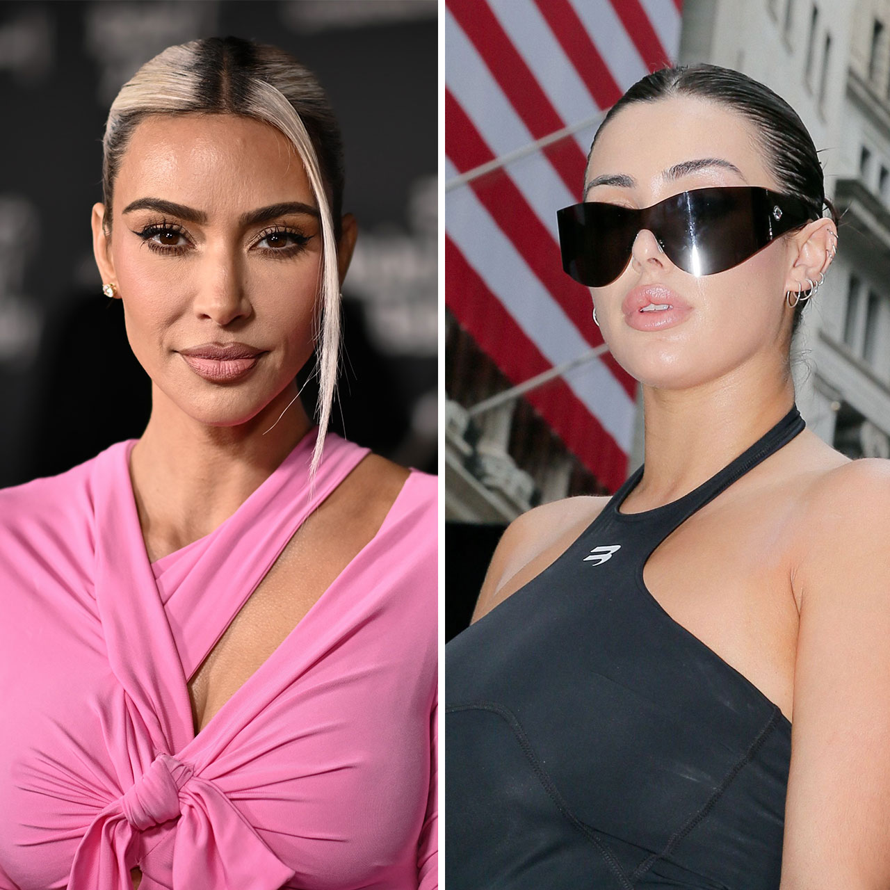 Side-by-side image of Kim Kardashian and Bianca Censori, highlighting their individual styles