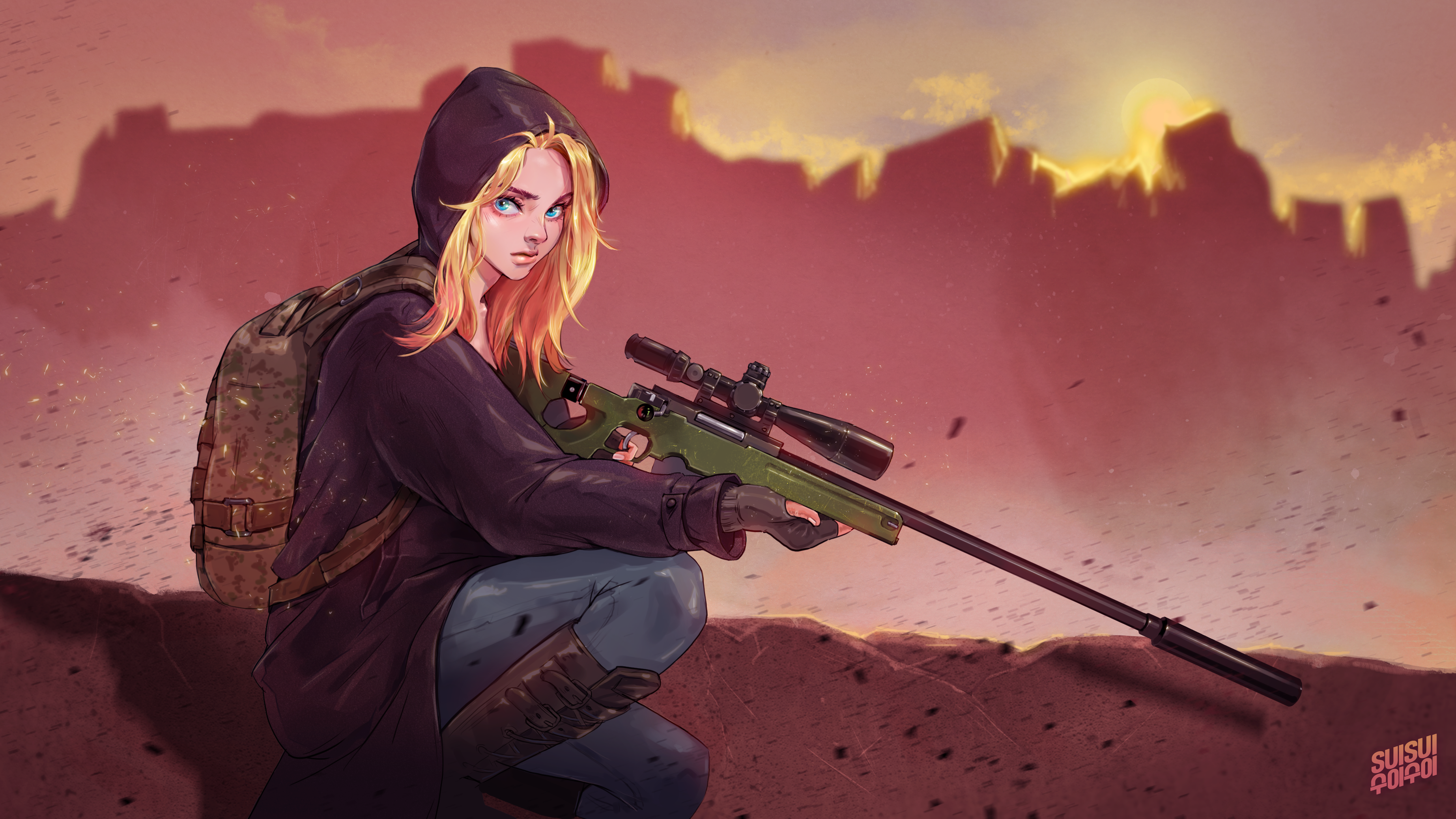 PUBG Wallpaper Engine Illustration by Hey SUISUI on