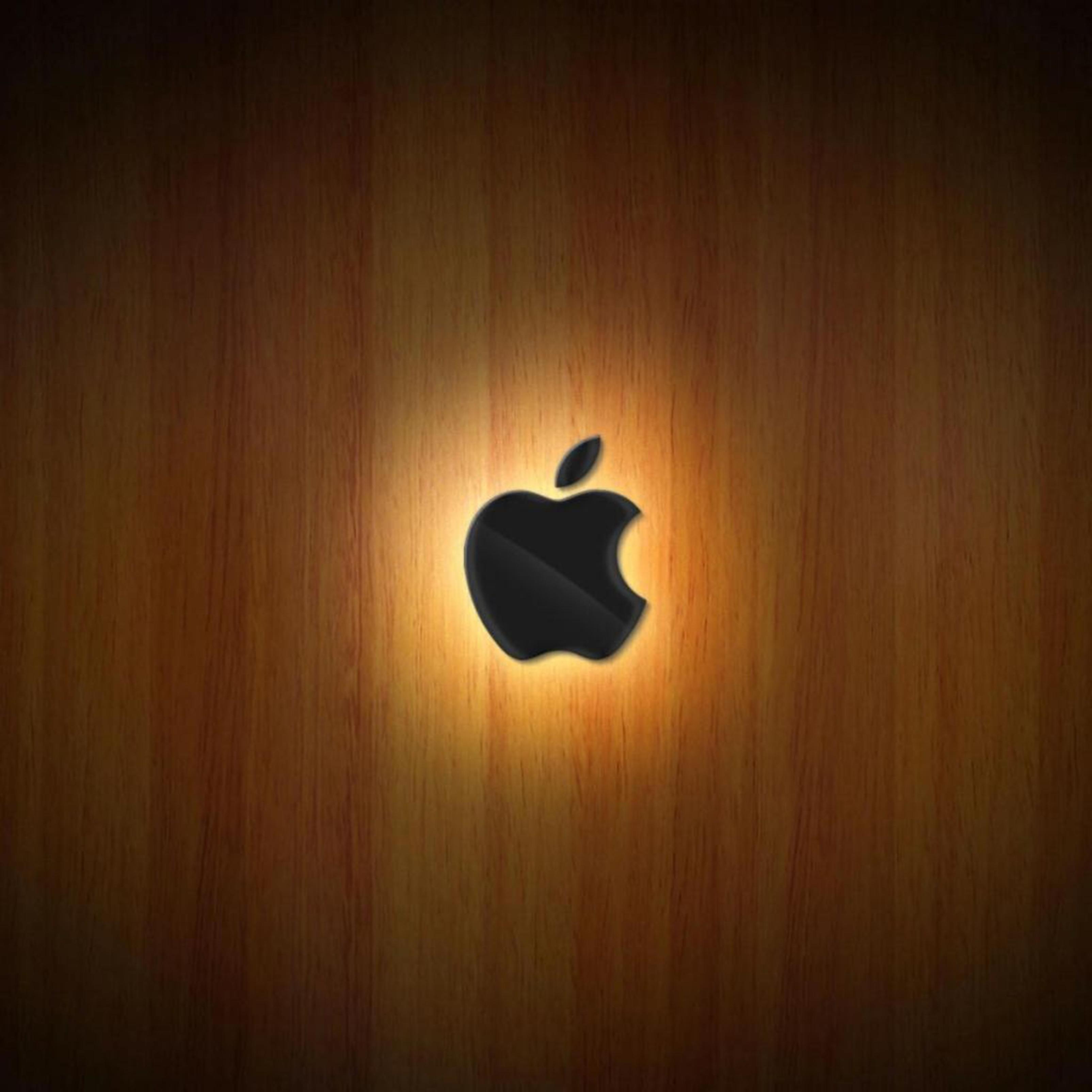Apple Logo Wood iPad Wallpaper HD 4k