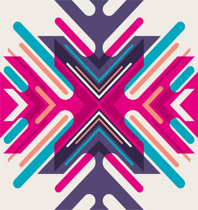 Colorful Symmetry Arrows Background Vector Graphic