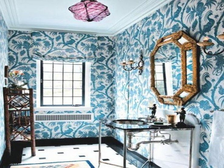 Bold Wallpaper Prints Bathroom Home Ideas