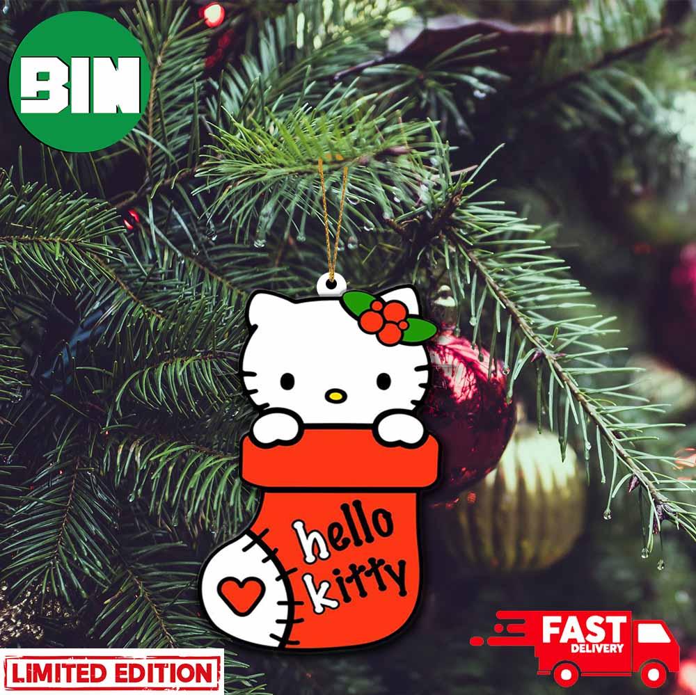 Hello Kitty In A Christmas Stocking Xmas Tree Decorations