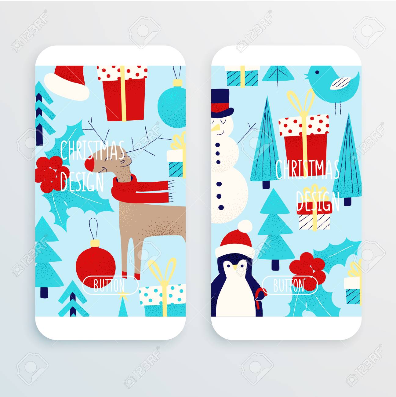 Christmas Pattern With Snowman Penguin And Deer Cell Phone
