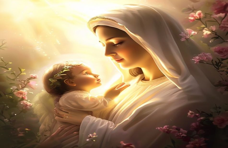 Mother Mary With Baby Jesus Wallpaper