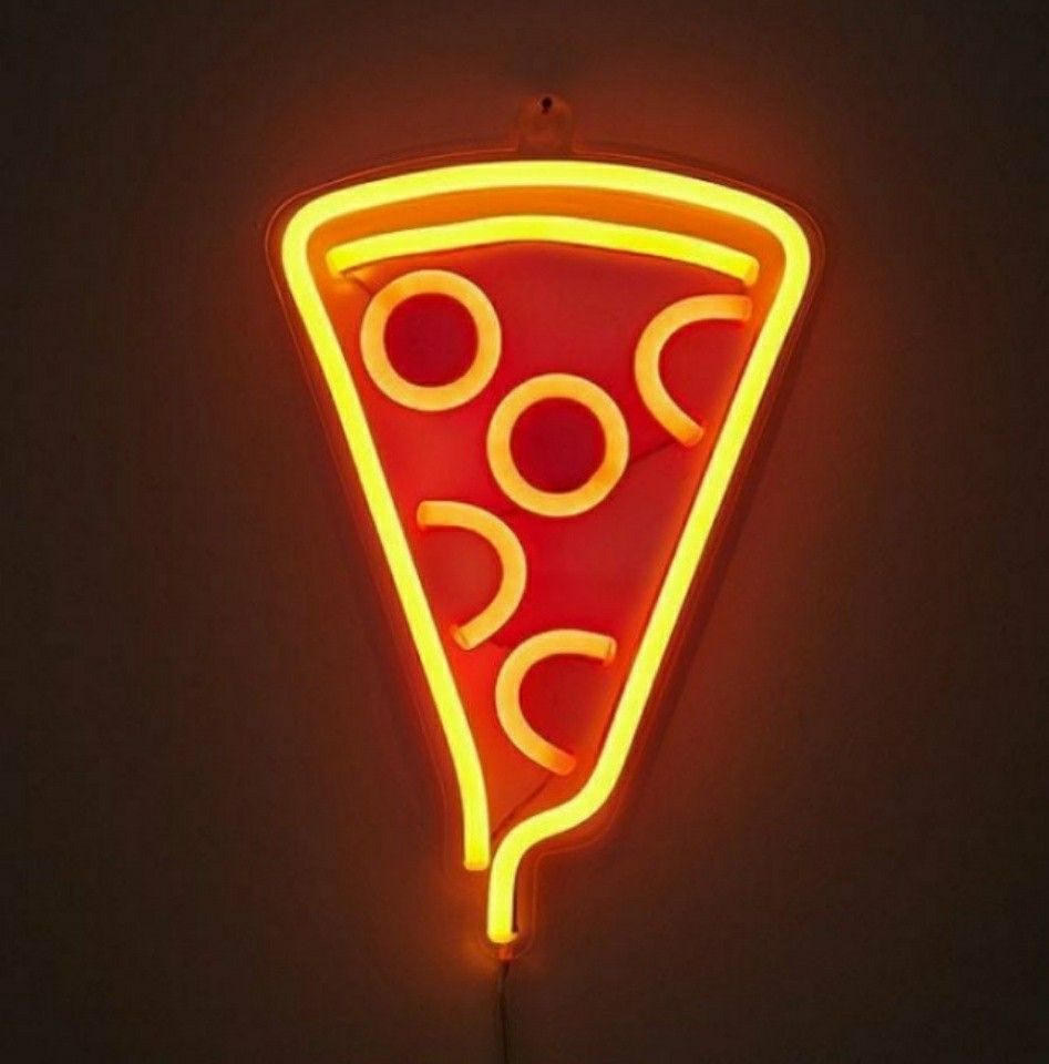 Pizza Aesthetic Icon Neon Signs Light Wallpaper