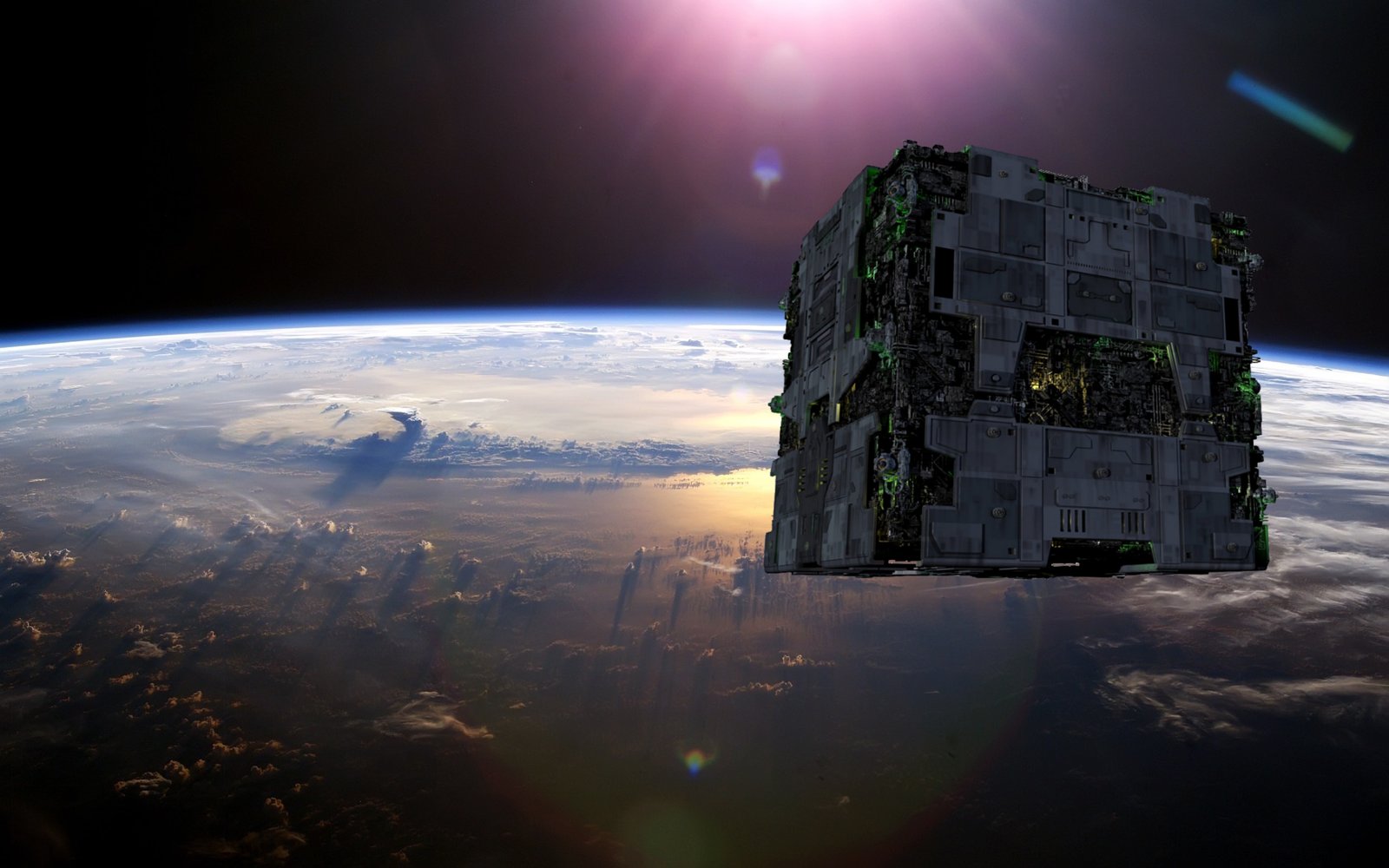 Borg Cube Over Earth By Smeerworld