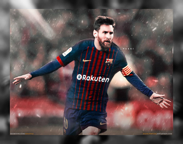 Lionel Messi Fc Barcelona Home Kit By