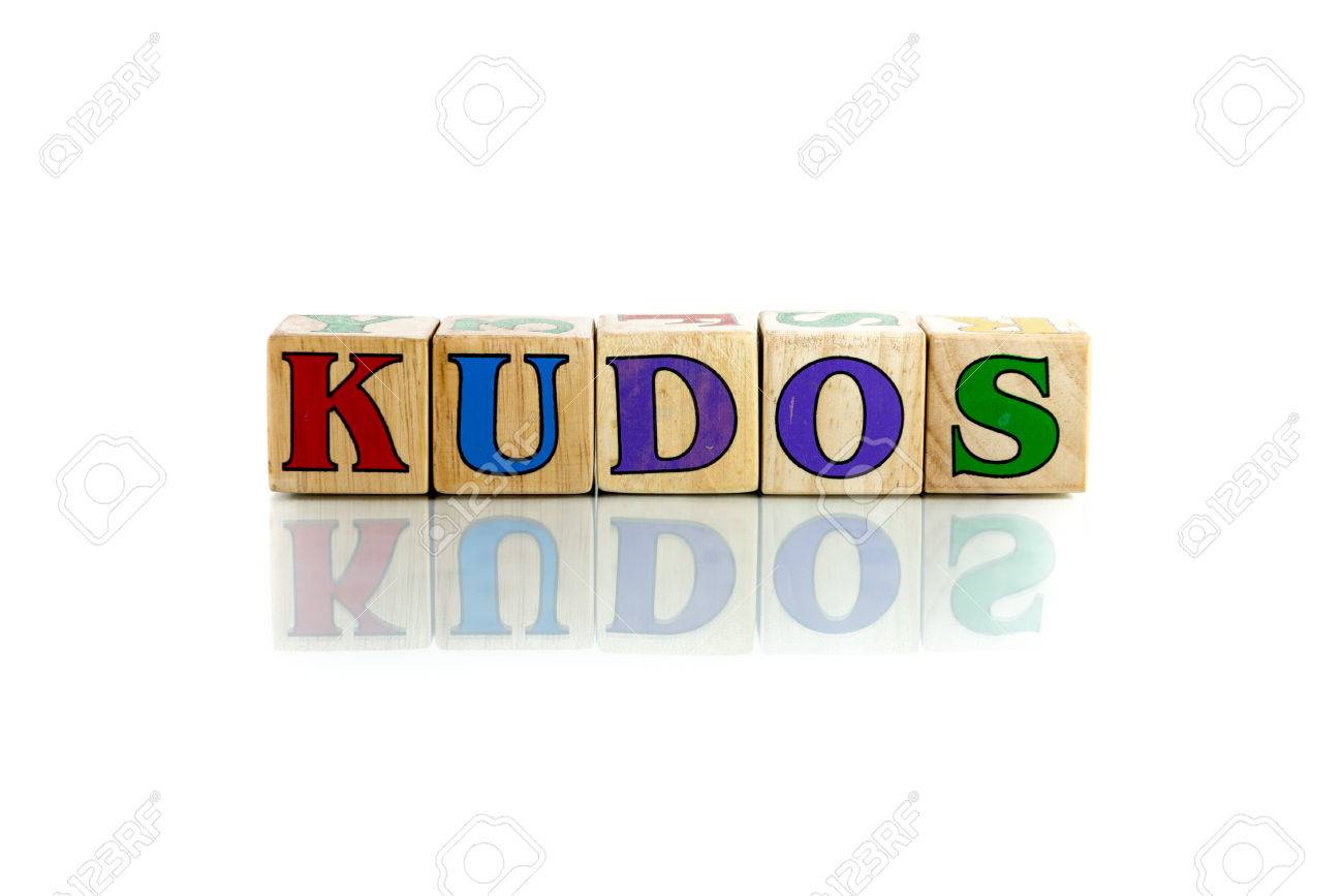 Kudos Colorful Wooden Word Block On The White Background Stock
