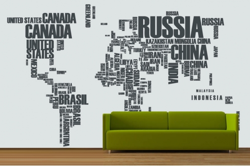 Word World Map Wallpaper