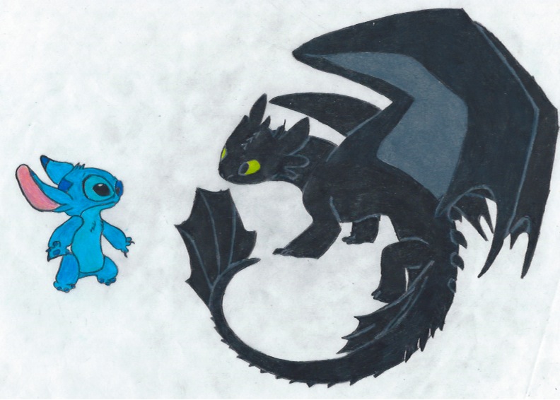 Stitch and Toothless by ShadowWolf1456 on