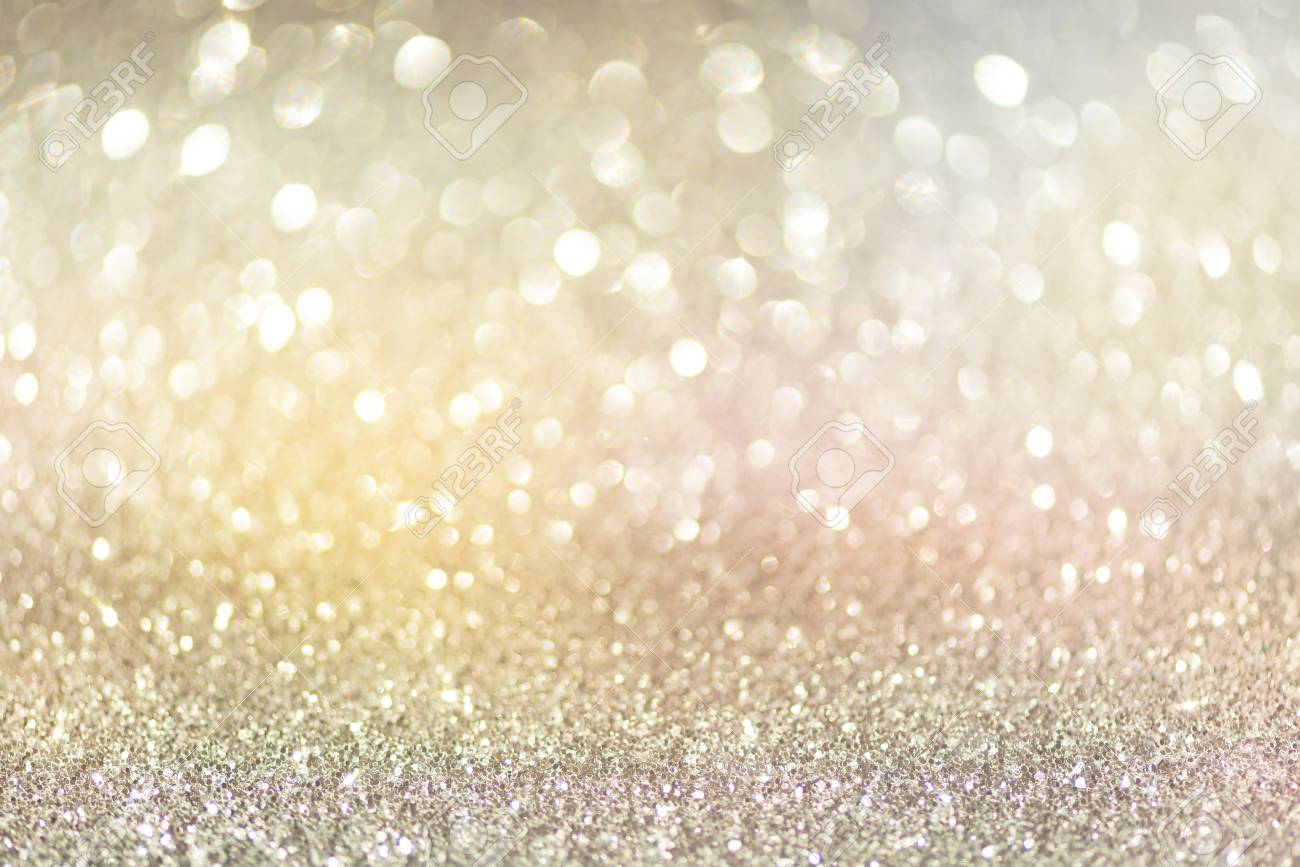 Gold And Silver Abstract Bokeh Lights Shiny Glitter Background