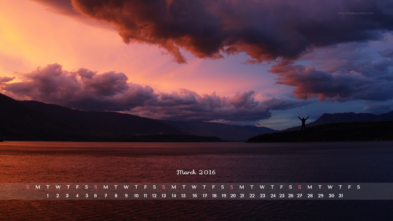 March HD Calendar For Desktop Wallpaper
