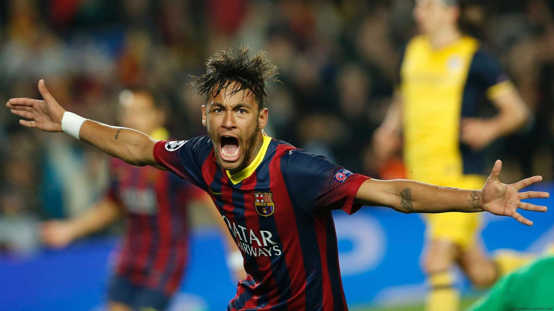 Neymar Screaming Barcelona Wallpaper