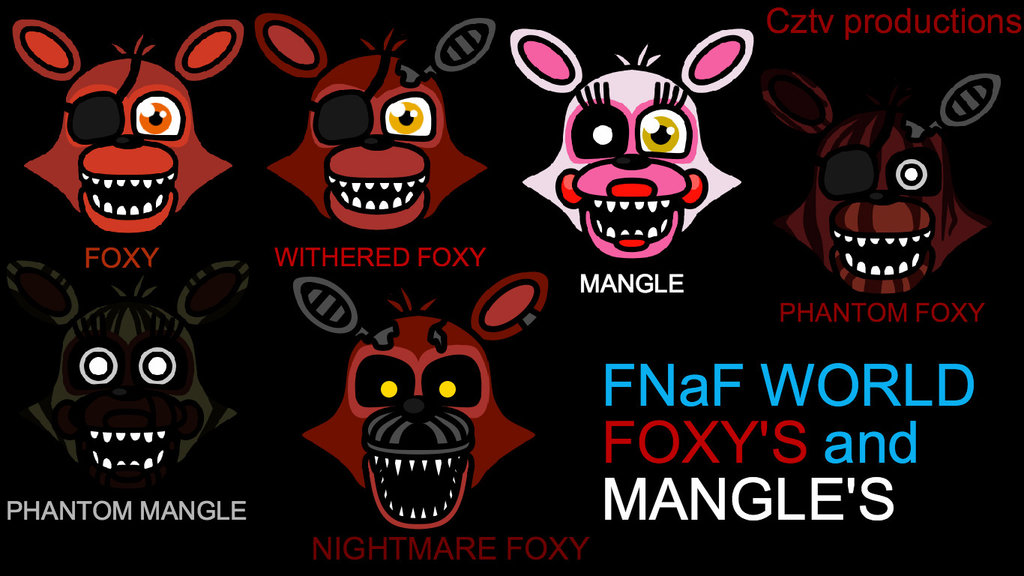 Fnaf World Foxy S And Mangle By Cztvproductions