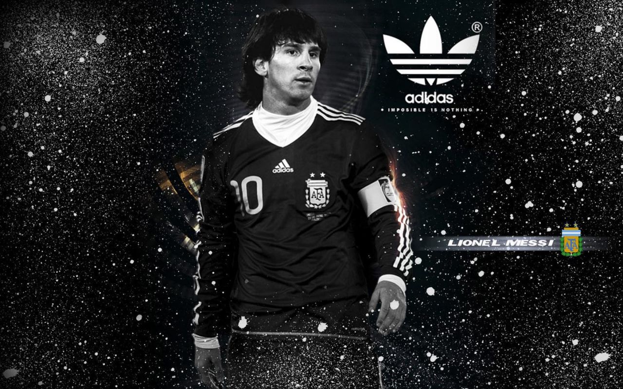 Lionel Messi For Adidas Monochrome Wallpaper