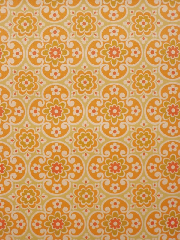 Vintage Orange Geometric Wallpaper From The Seventies