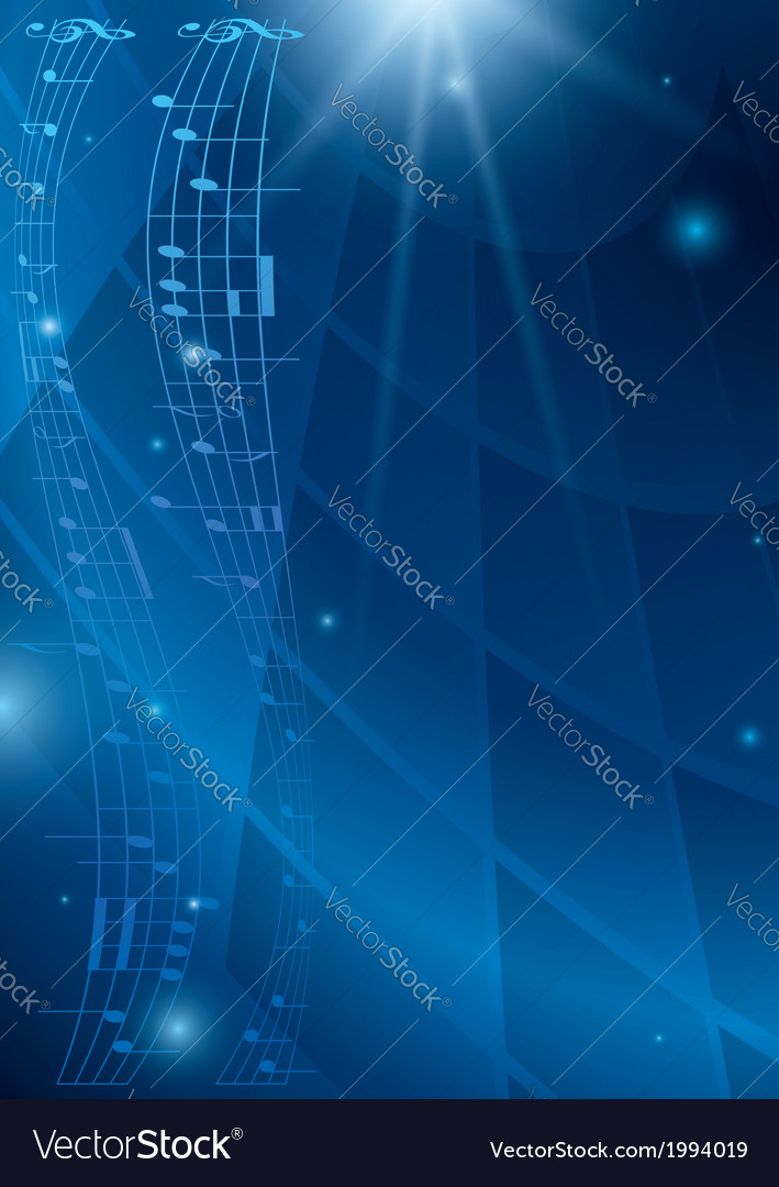 Abstract vertical music background   blue flyer Vector Image