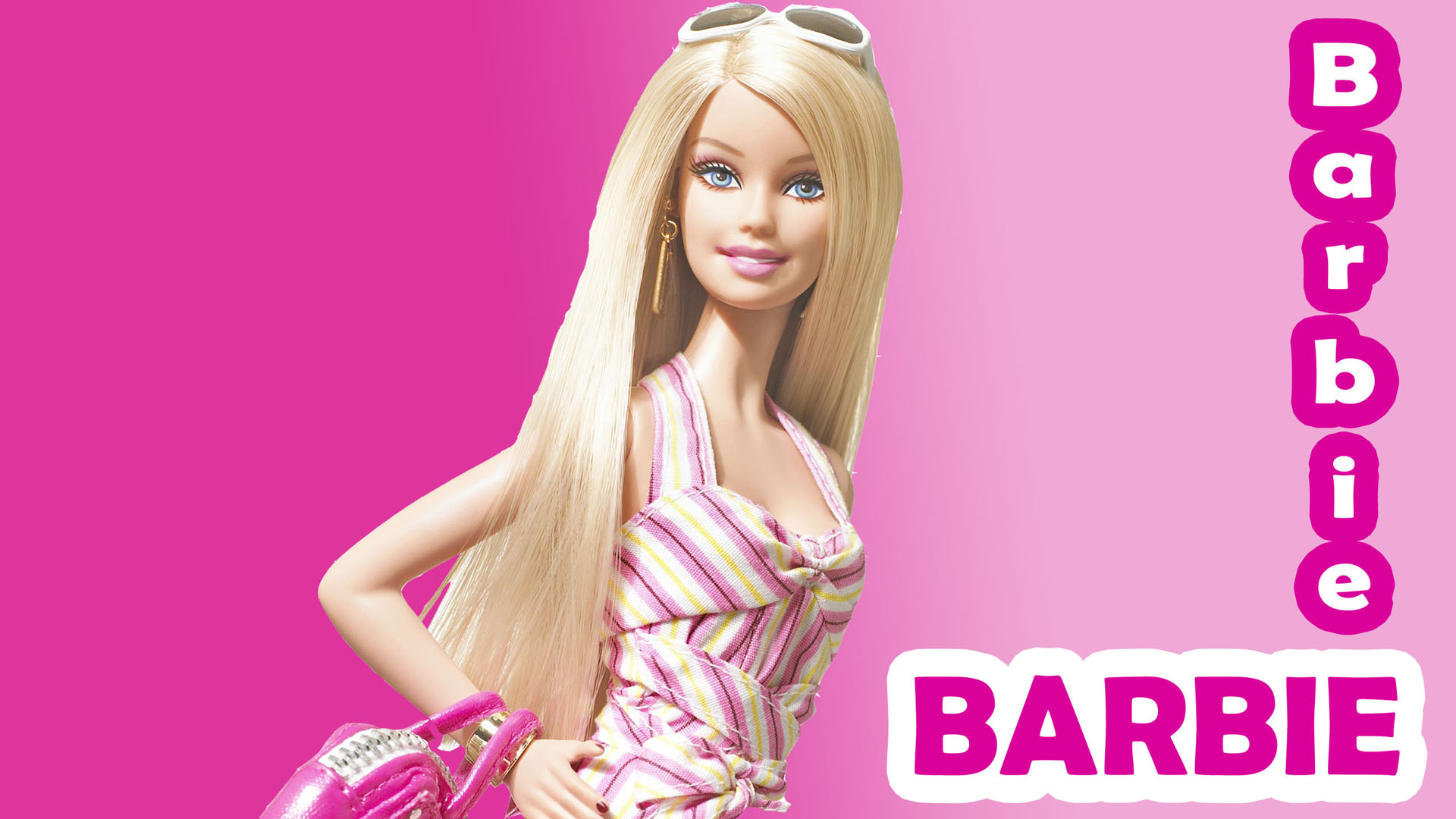 Barbie Doll on a Pink Background