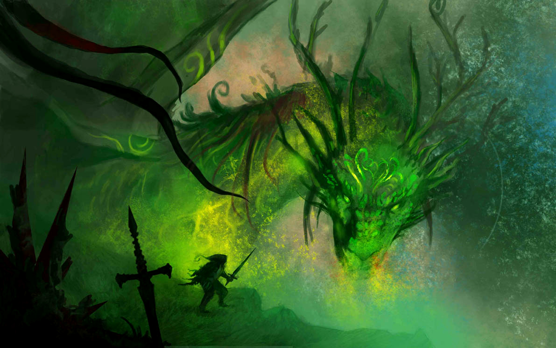 Eldritch Dragon Puter Wallpaper Desktop Background
