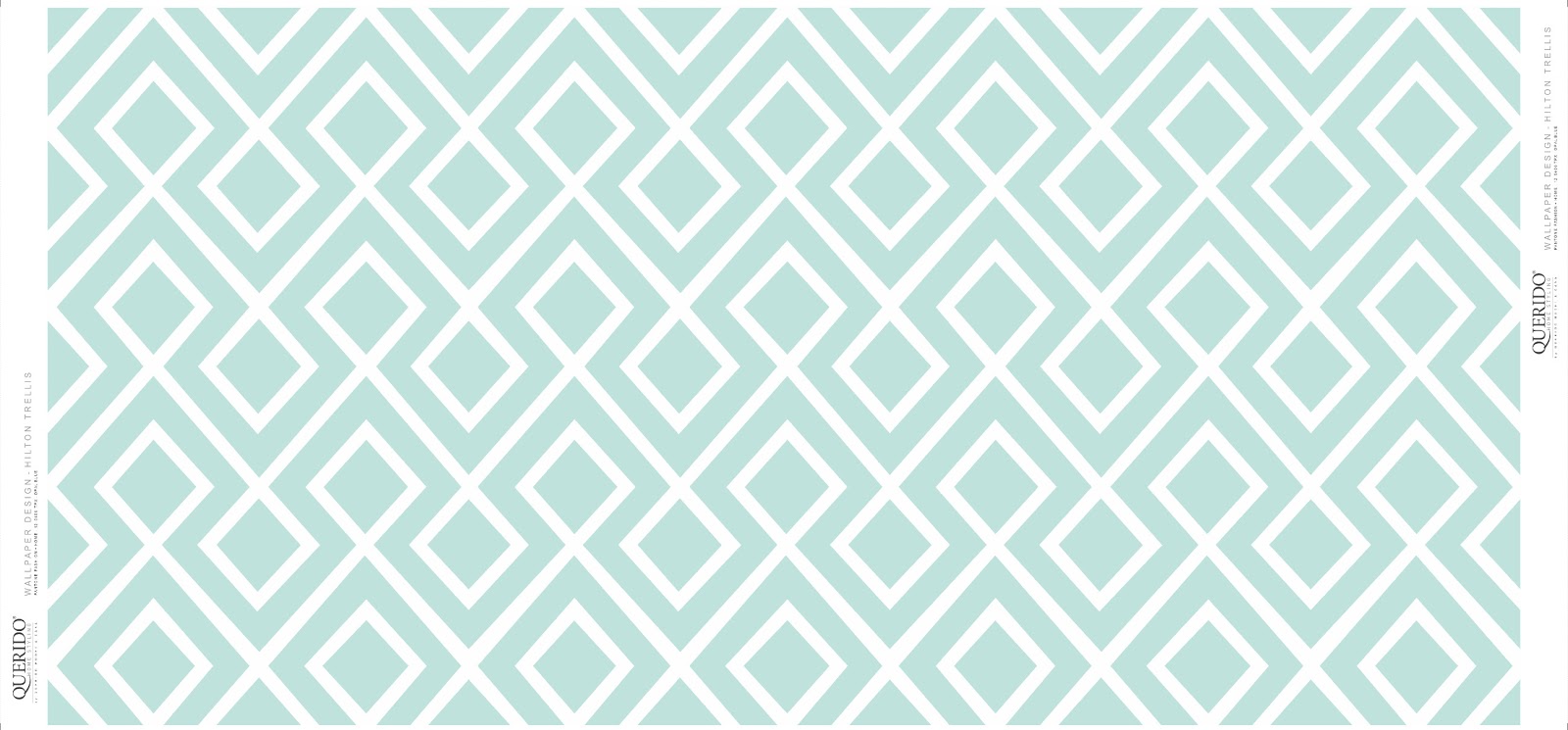 Blue And White Trellis Wallpaper