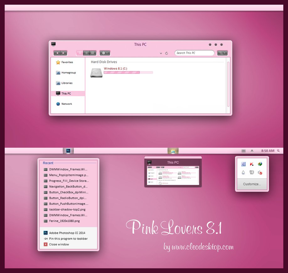 Pink lovevs Theme Windows 81 by cu88 on