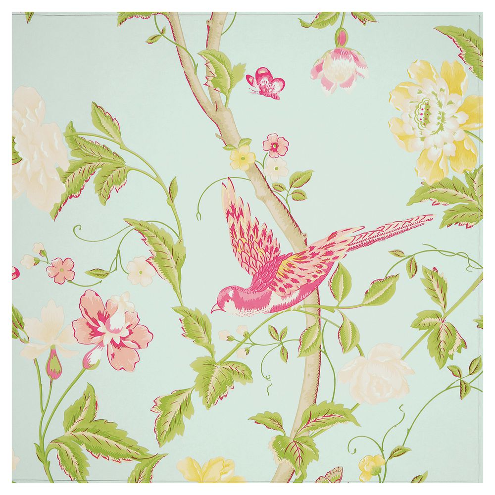 Laura Ashley Summer Palace Duck Egg Wallcovering 10m Masters Home