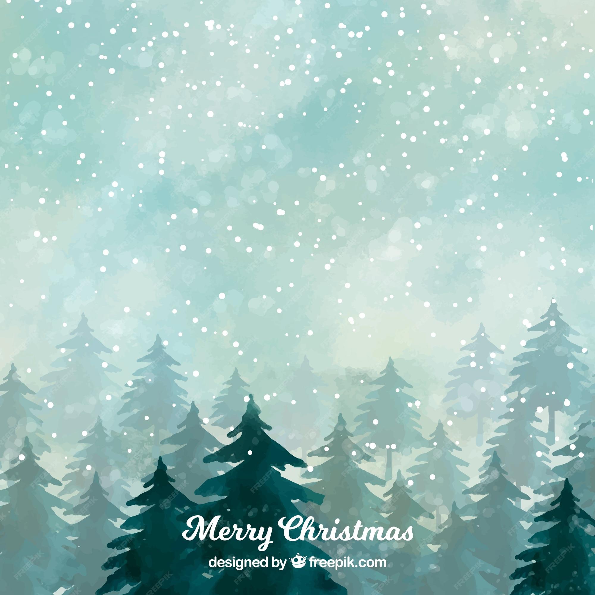 Vector Snowy Forest On A Christmas Night