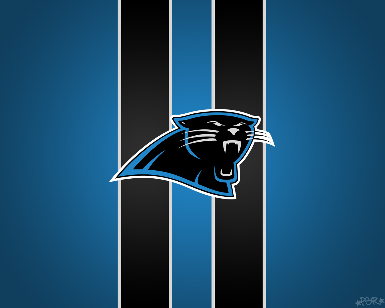 Panthers Logo With Stripes On Blue Background By Pasar3 X