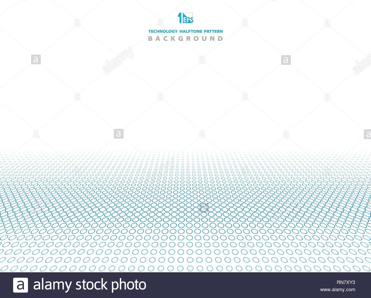 Abstract Technology Blue Color Of Halftone Circle Pattern